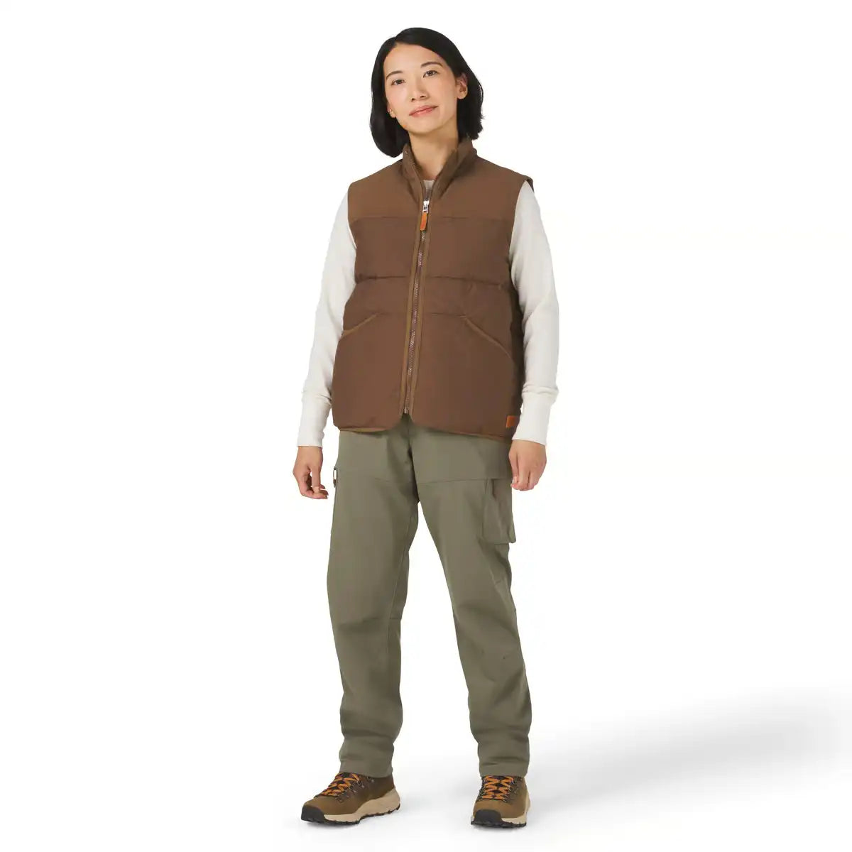 Zigzag Down Vest Dark Earth - Image 6