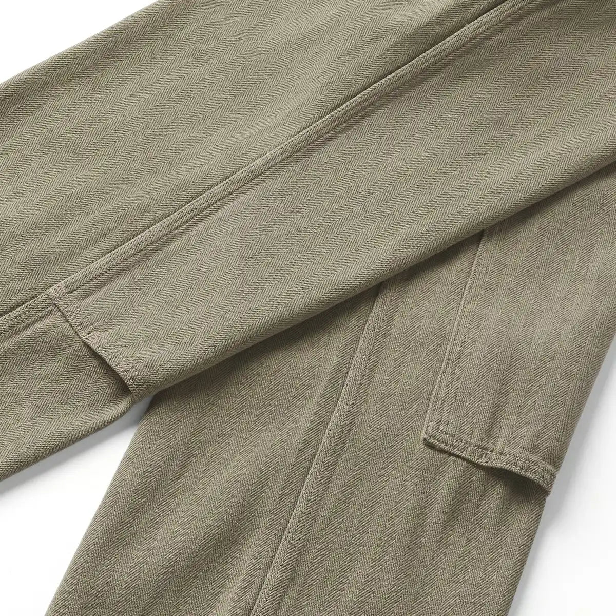 Men's Kenton Double Knee Pants Herringbone Dusty Olive - Image 4
