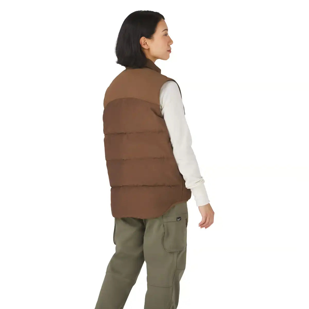 Zigzag Down Vest Dark Earth - Image 4